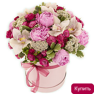 Пионы в шляпной коробке