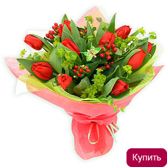 Букет из красных тюльпанов