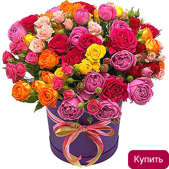 Розы в коробке Улица цветов